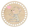 Holzboden mit Motiv Ø15cm - kleiner Teddybär 150