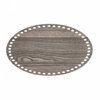 Holzboden für Häkelkörbchen Ellipse 30x18cm - grau