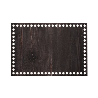 Holzboden für Häkelkörbchen Rechteck 26x18cm - mokka