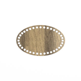 Holzboden für Häkelkörbchen Ellipse 22x14cm - braun