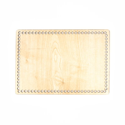 Holzboden für Häkelkörbchen Rechteck 26x18cm - natürlich hell