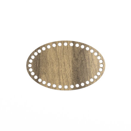 Holzboden für Häkelkörbchen Ellipse 22x14cm - braun
