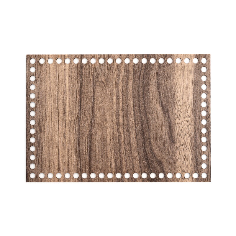 Holzboden für Häkelkörbchen Rechteck 26x18cm - braun