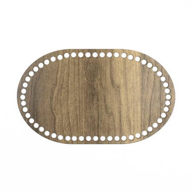 Holzboden für Häkelkörbchen Oval 30x18cm - braun