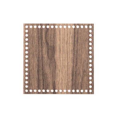 Holzboden für Häkelkörbchen Quadrat 20x20cm - braun