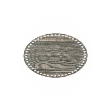 Holzboden für Häkelkörbchen Ellipse 20x14cm - grau